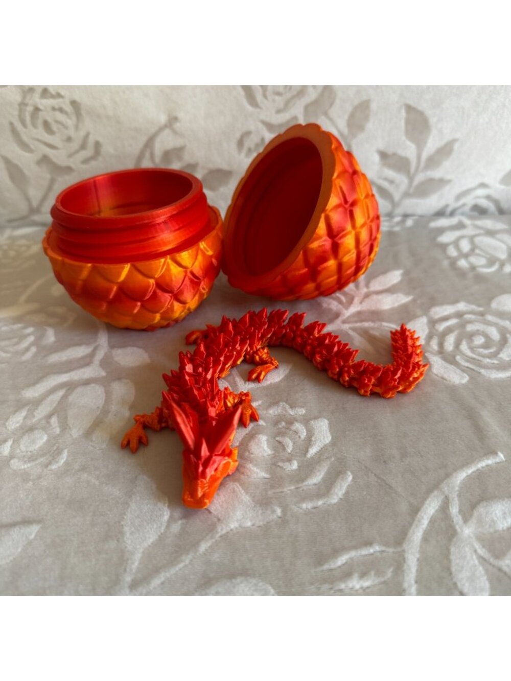 3D Printed Crystal Dragon Fidget Toy Articulated Flexible matching dragon egg